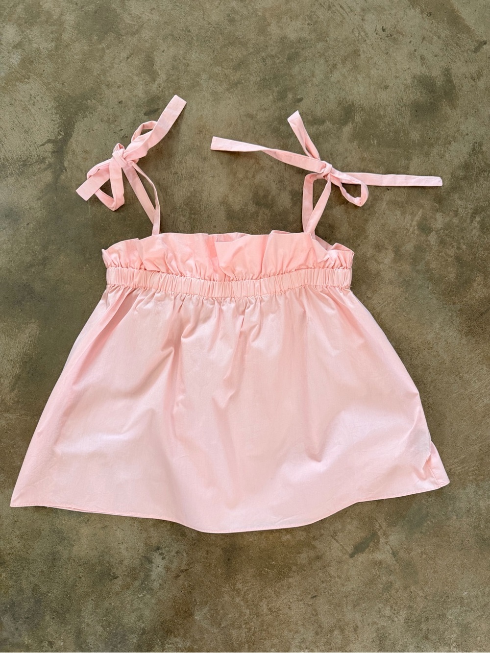 Buddy Basics Pink Tie Shoulder Babydoll Tank Top Medium
